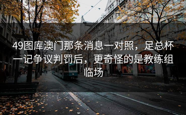49图库澳门那条消息一对照，足总杯一记争议判罚后，更奇怪的是教练组临场